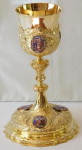 Solid silver gilt antique Augsburg Chalice.